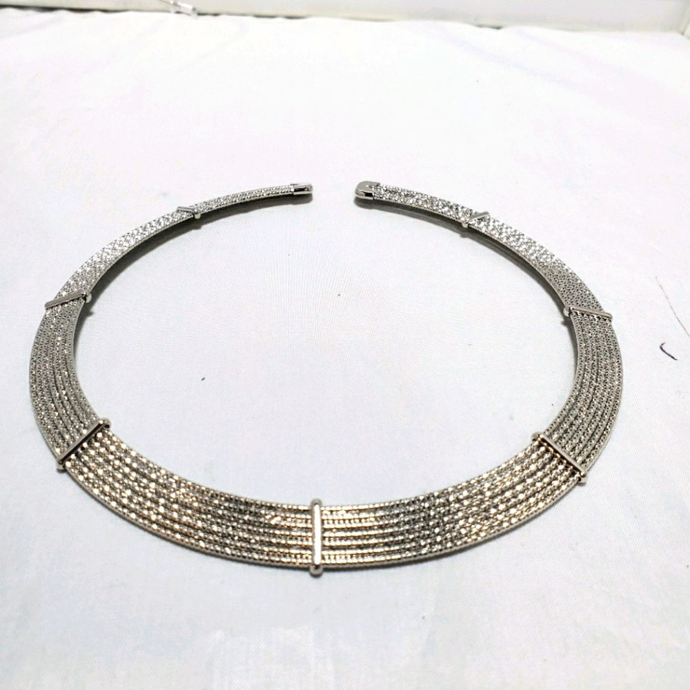 Silver choker necklace